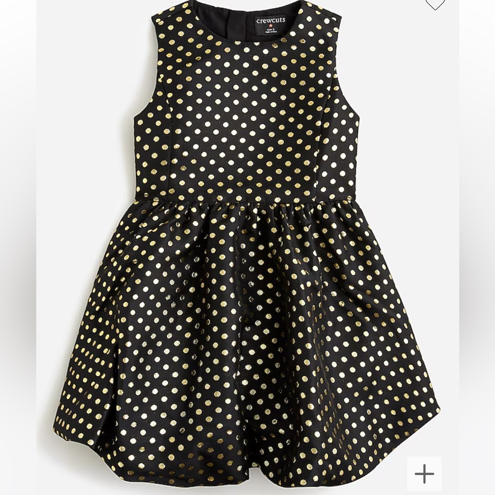 Jcrew New Year’s gold dot girls bubble skirt dress in metallic jacquard size 2